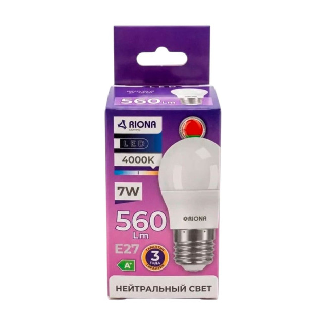 Лампа светодиодная Riona LED G45 7W 4000K E27
