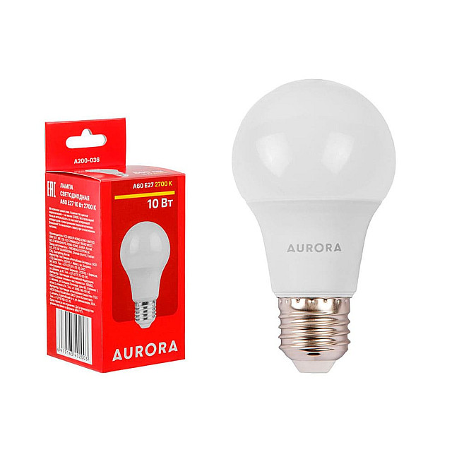 Лампа светодиодная Aurora Стандарт A200-036 A60 10Вт 230В E27 2700K