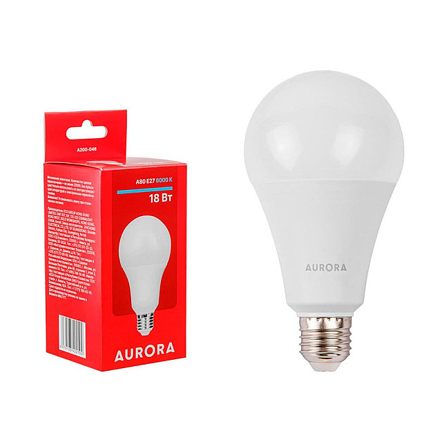 Лампа светодиодная Aurora Стандарт A200-046 A80 18Вт 230В E27 6000K