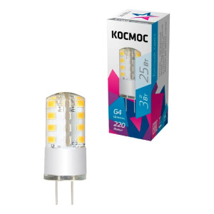 Лампа светодиодная Космос LksmLED3wJCG4220v45 3Вт 220В G4 4500К
