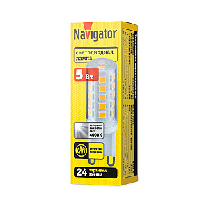 Лампа светодиодная Navigator 80 252 NLL-P-G9-5-230-4K-NF без пульсаций