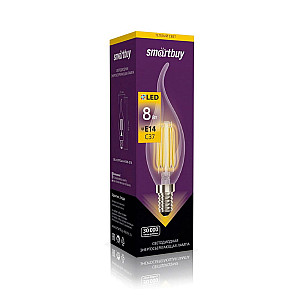 Лампа светодиодная SmartBuy SBL-C37FCan-8-30K-E14 Led FIL Cвеча на ветру