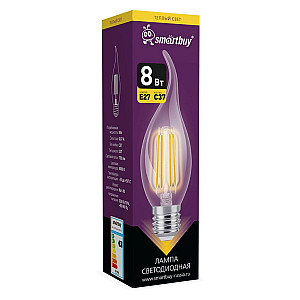 Лампа светодиодная SmartBuy SBL-C37FCan-8-30K-E27 LED FIL Cвеча на ветру