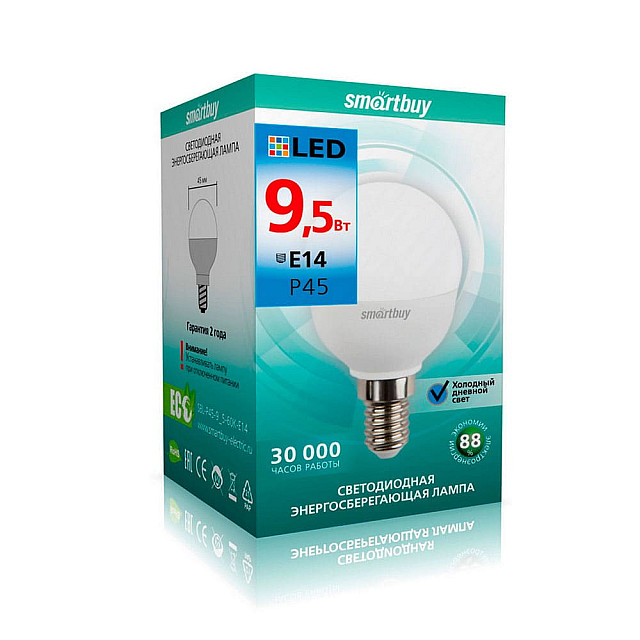 Лампа светодиодная SmartBuy SBL-Р45-9_5-60К-Е14 Led