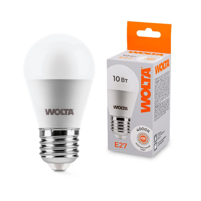 Лампа светодиодная Wolta 25S45GL10E27 G45 10Вт 825лм 4000К Е27