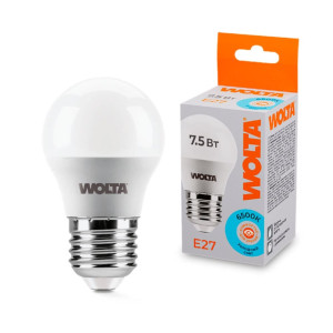 Лампа светодиодная Wolta 25W45GL7.5E27 G45 G45 7.5Вт 625лм 6500К Е27