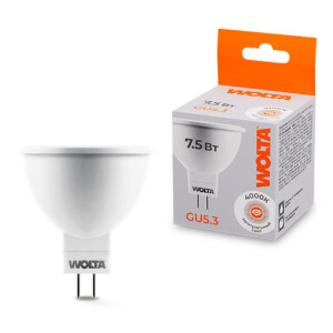 Лампа светодиодная Wolta 25SMR16-220-7.5GU5.3 MR16 7.5Вт 625лм 4000К GU5.3