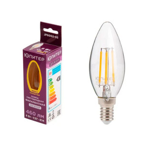 Лампа светодиодная Юпитер JP6002-03 C37 Свеча 6Вт E14 3000К декор
