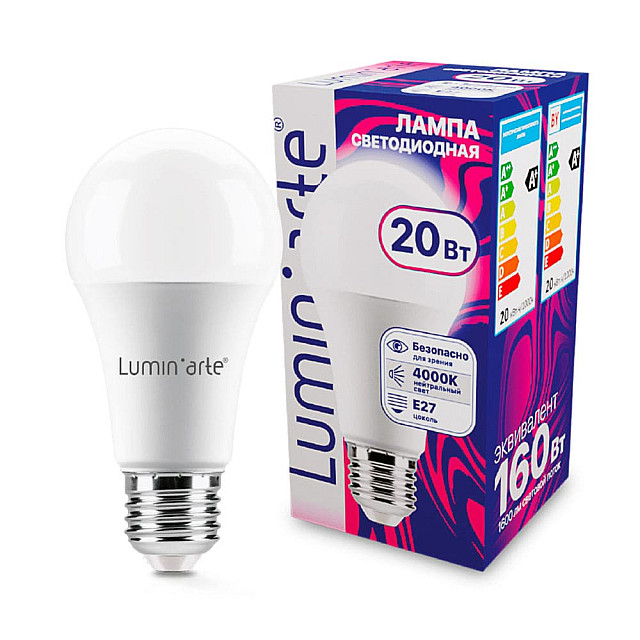 Лампа светодиодная Lumin'arte LSTD-A60-20W4KE27 LSTD-A60 20Вт 4000K E27