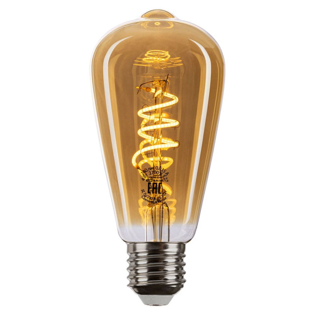 Лампа светодиодная TDM Electric Винтаж SQ0340-0344 золотистая ST64 со спиралью 4Вт 230В 2700К E27 конус