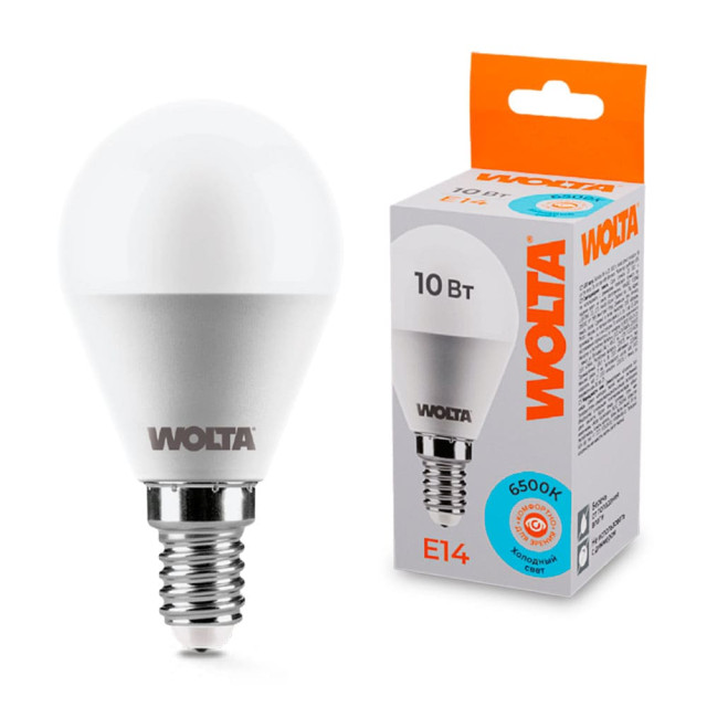 Лампа светодиодная Wolta 25W45GL10E14 G45 10Вт 825лм 6500К Е14