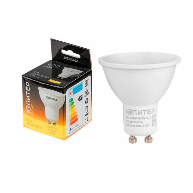 Лампа светодиодная Юпитер Люкс JP5100-31 JCDR 8 Вт 170-240В GU10 3000К
