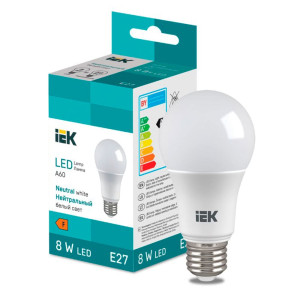 Лампа светодиодная IEK LED LL-I-A60-8-230-40-E27 груша 710lm 4000K