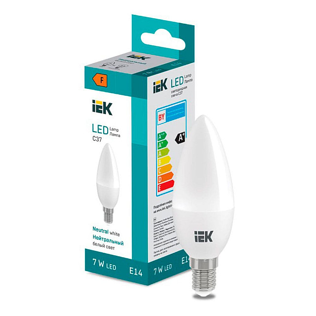 Лампа светодиодная IEK LED LL-I-C37-7-230-40-E14 свеча 600lm 4000K