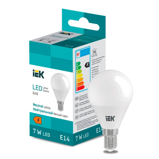 Лампа светодиодная IEK LED LL-I-G45-7-230-40-E14 шарик 600lm 4000K