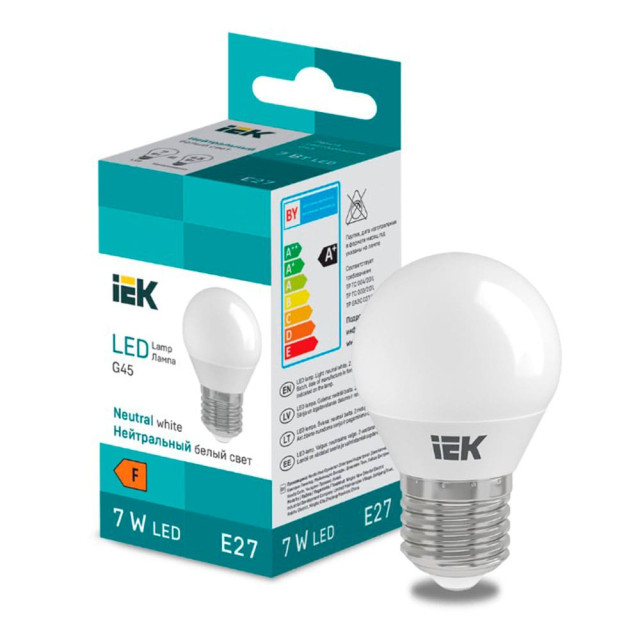 Лампа светодиодная IEK LED LL-I-G45-7-230-40-E27 шарик 600lm 4000K