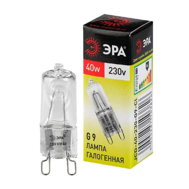 Лампа галогенная Эра C0027378 G9 40W 220V прозрачная без рефлектора