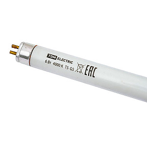 Лампа люминесцентная TDM Electric SQ0355-0015 ЛЛ-16/6 Вт T5/G5 4000 К линейная двухцокольная 226.3 мм
