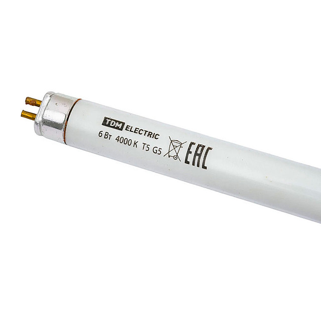 Лампа люминесцентная TDM Electric SQ0355-0015 ЛЛ-16/6 Вт T5/G5 4000 К линейная двухцокольная 226.3 мм