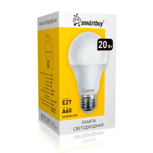 Лампа светодиодная SmartBuy SBL-А60-20-30К-Е27 Led