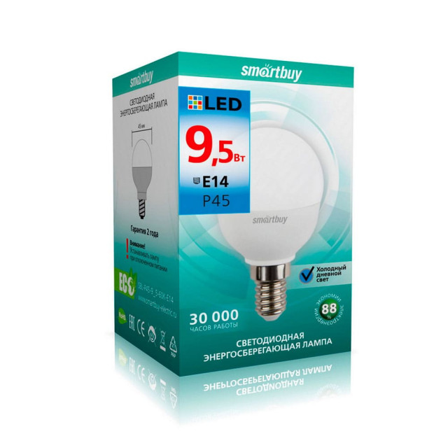 Лампа светодиодная SmartBuy SBL-Р45-9_5-60К-Е14 Led