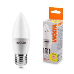 Лампа светодиодная Wolta 25YC10E27 C37 10Вт 825лм 3000К Е27