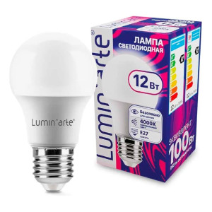 Лампа светодиодная Lumin'arte LSTD-A60-12W4KE27 12Bт 4000К Е27