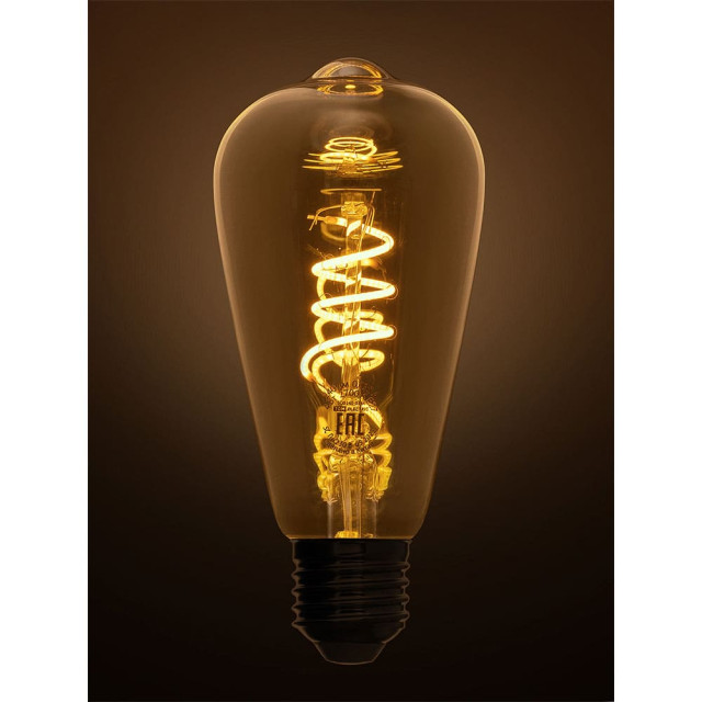 Лампа светодиодная TDM Electric Винтаж SQ0340-0344 золотистая ST64 со спиралью 4Вт 230В 2700К E27 конус