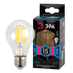 Лампа светодиодная Эра F-LED A60-15W-840-E27 Б0046983 F-LED15Вт-А60-4000К-Е27 филамент