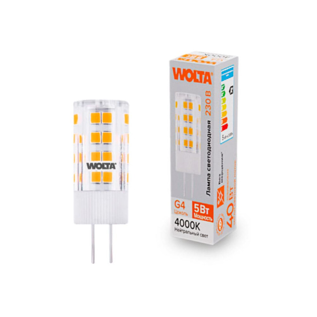 Лампа светодиодная Wolta WSTD-JC-220V5W4KG4-C 5Вт 4000K G4