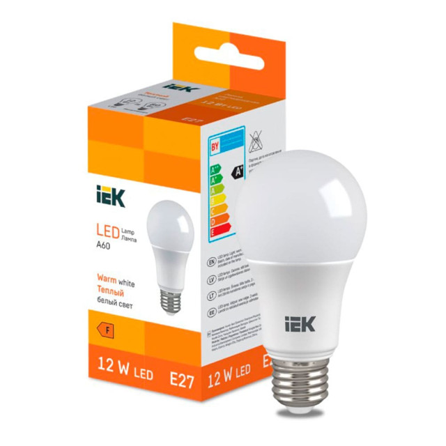 Лампа светодиодная IEK LED LL-I-A60-12-230-30-E27 груша 1140lm 3000K