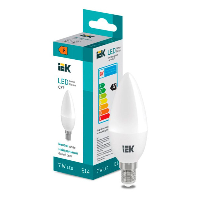 Лампа светодиодная IEK LED LL-I-C37-7-230-40-E14 свеча 600lm 4000K