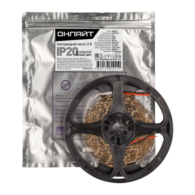 Лента светодиодная Онлайт 80 941 OLS-2835CW60-4.8-IP20-12V