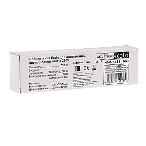 Блок питания Ecola H1407KESB Led strip 220V IP20 700W 14*7 IP68 для лент с кабелем муфтой разъемом и вилкой