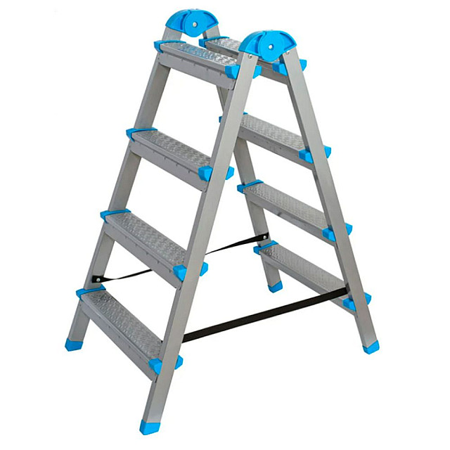 Стремянка Азбука Комфорта AZK LDTH-02.04 B4 TwoSide Pro стальная 4 ступени
