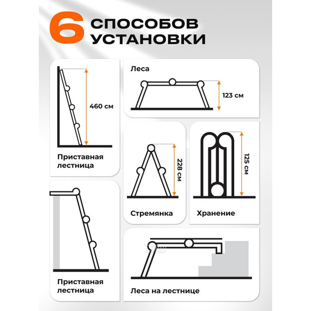 Лестница многофункциональная Startul ST9732-04 алюминиевая 4*4 ступени