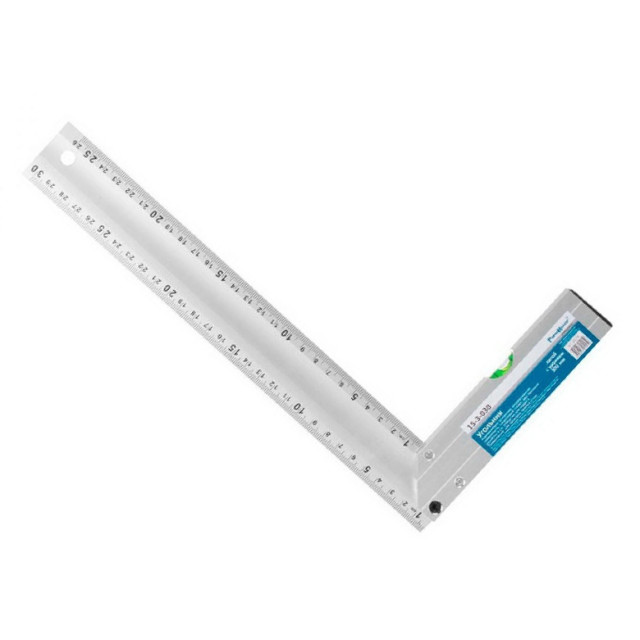 Угольник Remocolor 15-3-030 с уровнем двусторонняя разметка 1 глазок 300 мм