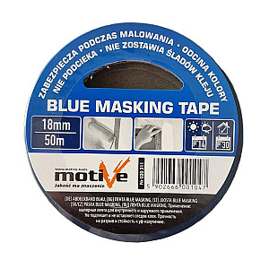 Лента малярная MotiVe Blue Masking Tap голубая профессиональная 18 мм*50 м