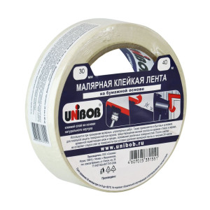 Лента малярная Unibob 37961 белая 30 мм*40 м