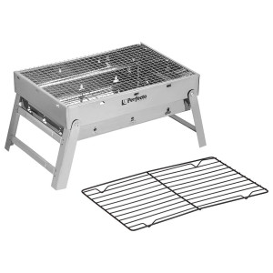 Мангал-барбекю Perfecto Linea 47-243292 складной с решеткой 43*29*23 см нержавеющая сталь