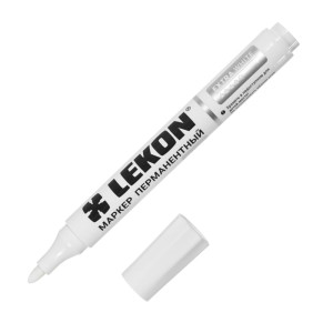 Маркер Lekon extra white перманентный пулевидный наконечник 3 мм
