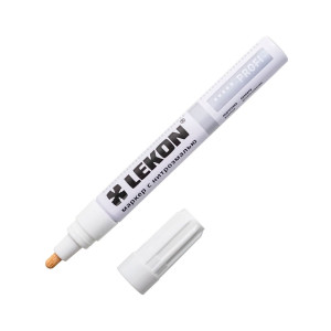 Маркер Lekon Profi с нитроэмалью овальный наконечник белый 4 мм