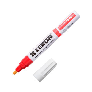 Маркер Lekon Profi с нитроэмалью овальный наконечник красный 4 мм