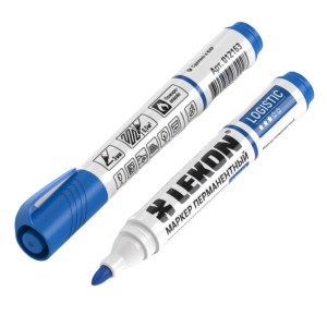 Маркер Lekon Logistic перманентный синий пулевидный наконечник 3 мм