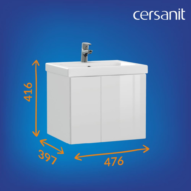 Тумба подвесная Cersanit Colour 50 с раковиной Como 50