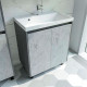 Тумба напольная Axus Джой 60 дверцы цемент под умывальник Слим