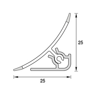 Плинтус для столешницы Ideal 081-G металлик серебристый глянцевый 3 м