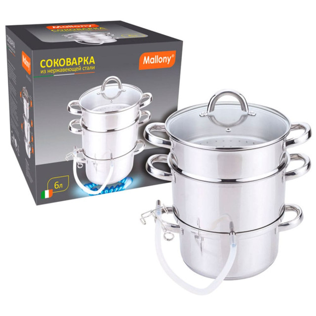 Соковарка Mallony MAL-JUICER-1 нержавеющая сталь 6 л