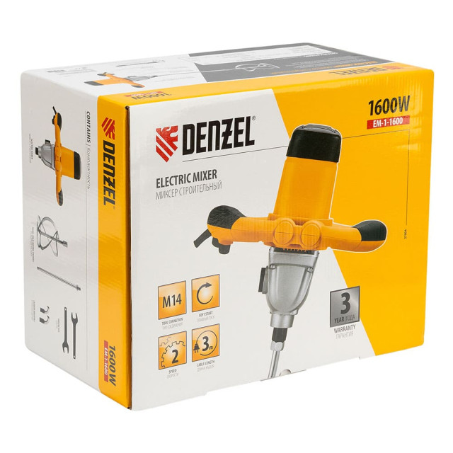 Миксер строительный Denzel ЕМ-1-1600 27904