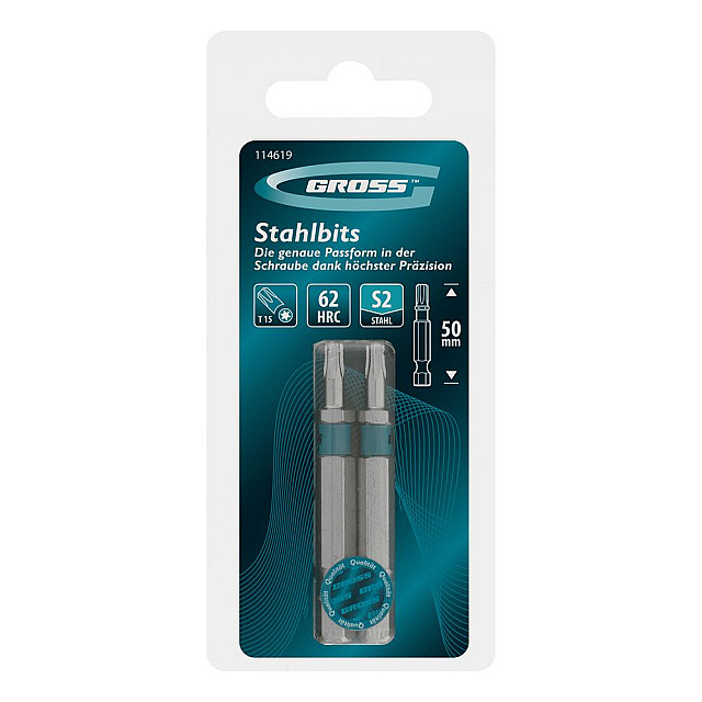 Бита Gross 114619 Torx 15*50 мм сталь S2 2 шт